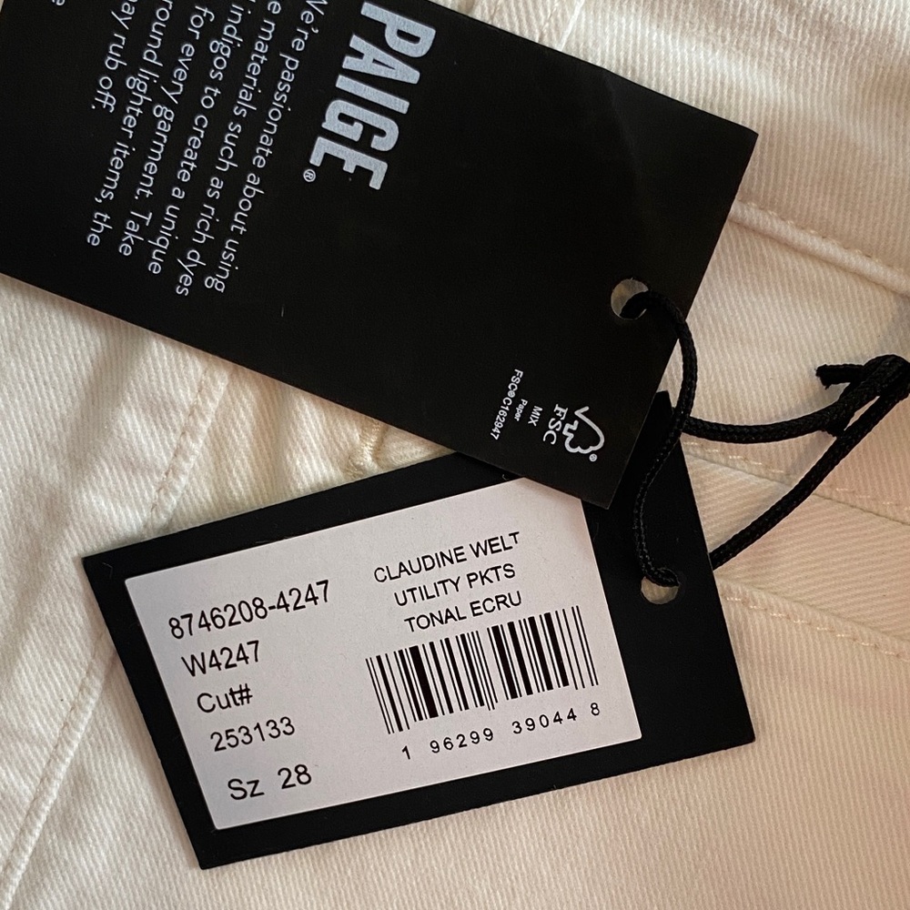 PAIGE Women's Straight Leg Jeans in Light Cream P#64@CMK - Picture 2 of 7
